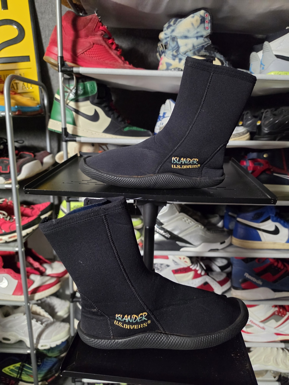 🔥 Men's Black Neoprene Water Boots Size 9 Diving Scuba Booties
